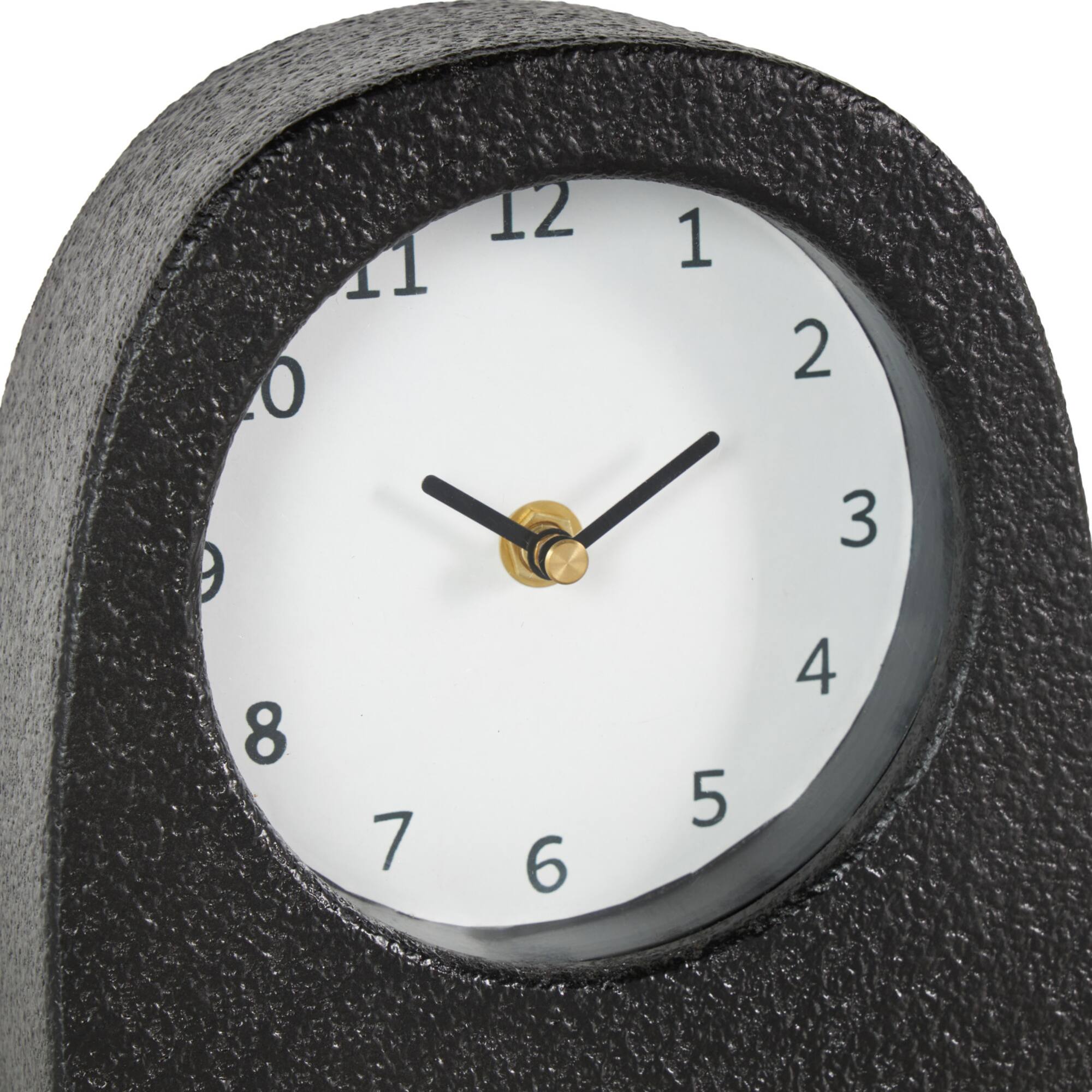 Black & White Wood Textured Decorative Clock Set